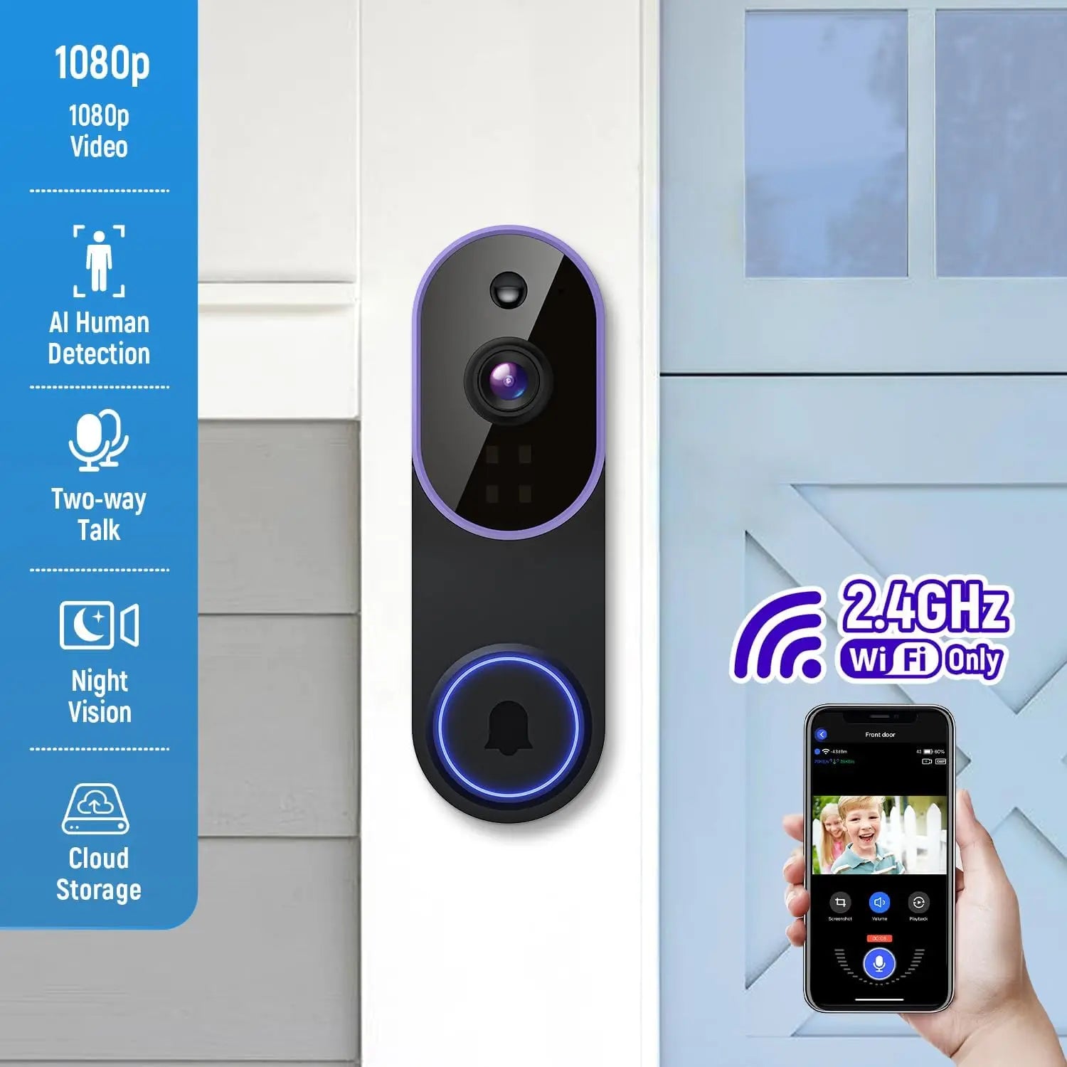 NEXURA™ ViewGard™ Smart Wireless Video Doorbell